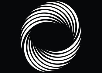  black and white illusive circle op art 