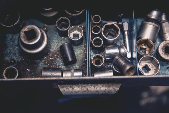 Car parts in drawer