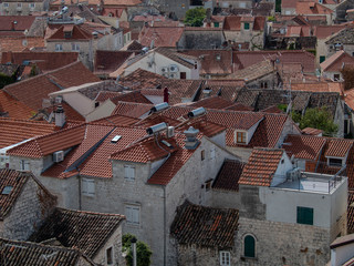 View across Trogir Old Town on the Adriatic Coast, Croatia