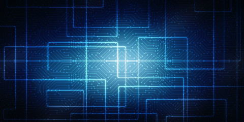 2d illustration Abstract futuristic electronic circuit technology background