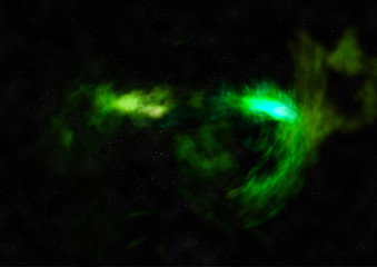 Being shone nebula and star field. 3D rendering