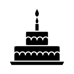 Birth Cake Icon Vector Simple Design