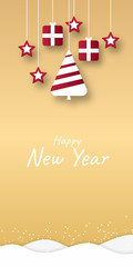 New Year Yellow Gold Modern Background for Card Gift and Greeting