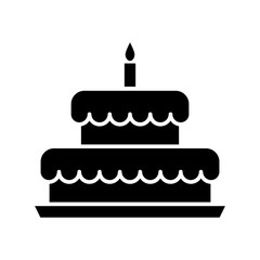 Birth Cake Icon Vector Simple Design