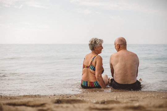 Senior couple at beach