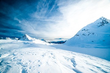Snow Mountain norvege  Cloud Sky Blue
