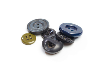 Buttons for clothes on white background using for concept of Button Day. - Image