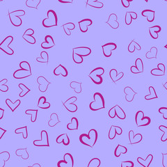 Hearts for Valentine's Day. Romantic feeling and love. Seamless vector EPS 10. Abstract geometric pattern. Multicolor Figures. Texture for print and Banner. Flat style