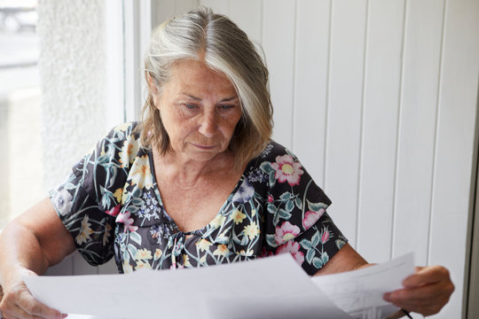 Woman looking at documents