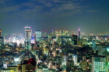 Naklejka premium 東京の夜景 渋谷、新宿方面