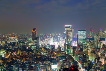 Fototapeta na wymiar 東京の夜景　渋谷、新宿方面