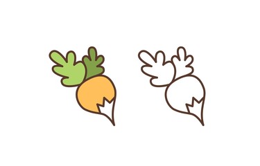 Raw turnip linear vector icon