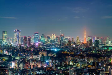 Fotobehang 東京の夜景　六本木方面、東京タワー © novitaly