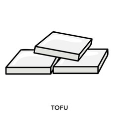 Tofu vector illustration isolated on white background