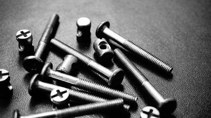 bolts and nuts on white background