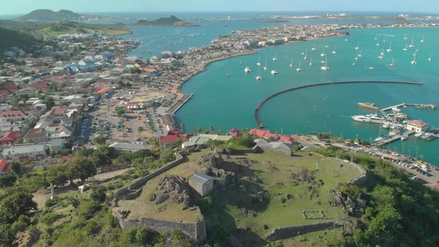 Marigot the French capital of Saint Martin is home to an ancient eighteenth century Fort St Louis perched on top of a hill