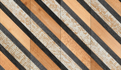 Multicolored wooden wall with striped pattern. Wood texture for background.