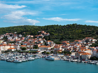 Fototapeta na wymiar View across Trogir Old Town on the Adriatic Coast, Croatia