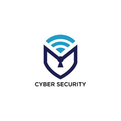 Cyber Security Logo Vector, Wifi, wireless, internet signal icon logo template