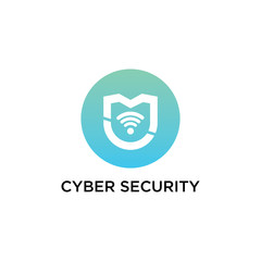 Cyber Security Logo Vector, Wifi, wireless, internet signal icon logo template