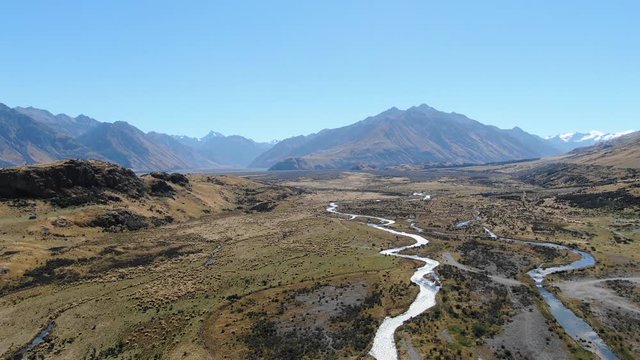 Flying at Mt. Sunday Panoramic Rohan Edoras Filming Spot New Zealand