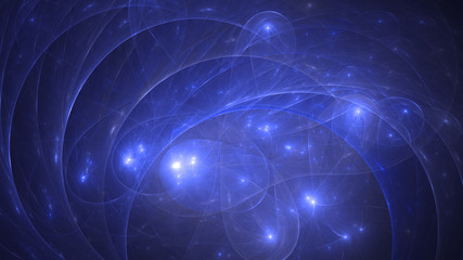 3D rendering abstract blue fractal light background