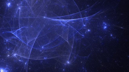 3D rendering abstract blue fractal light background