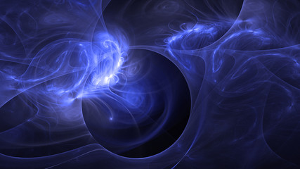 3D rendering abstract blue fractal light background