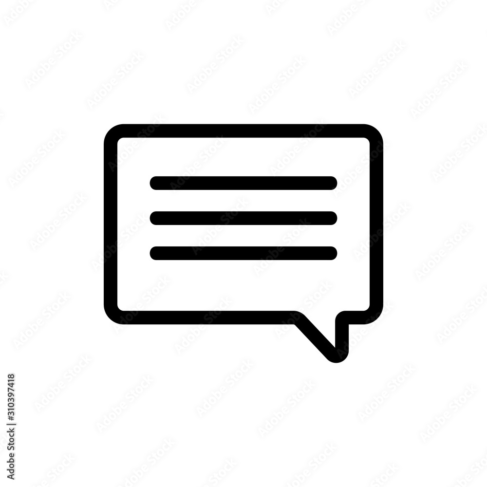 Poster message with the test icon vector. a thin line sign. isolated contour symbol illustration
