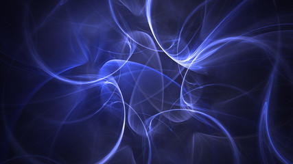 3D rendering abstract blue fractal light background