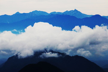 Obraz premium 火打山山頂からの風景 北アルプス槍穂高連峰遠景