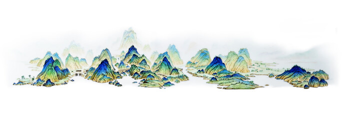 Chinese painting, landscape, landscape painting, mountain range, mountain, brewing tea, ancient, tradition, custom, folk, Chinese style, Chinese painting, culture, humanities, tea ceremony, cultivatio