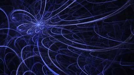 3D rendering abstract blue fractal light background