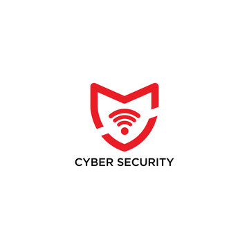 Cyber Security Logo Vector, Wifi, wireless, internet signal icon logo template