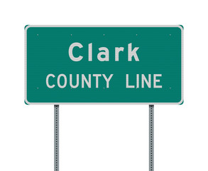 Vector illustration of the Clark County Line green road sign