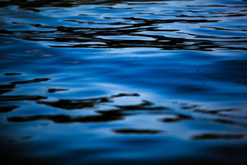 Dark blue waves on the water