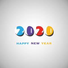 Simple Colorful New Year Card, Cover or Background Design Template - 2020