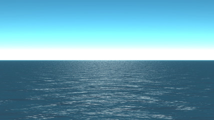 Obraz premium clear sea, blue sky horizon, 3d rendering