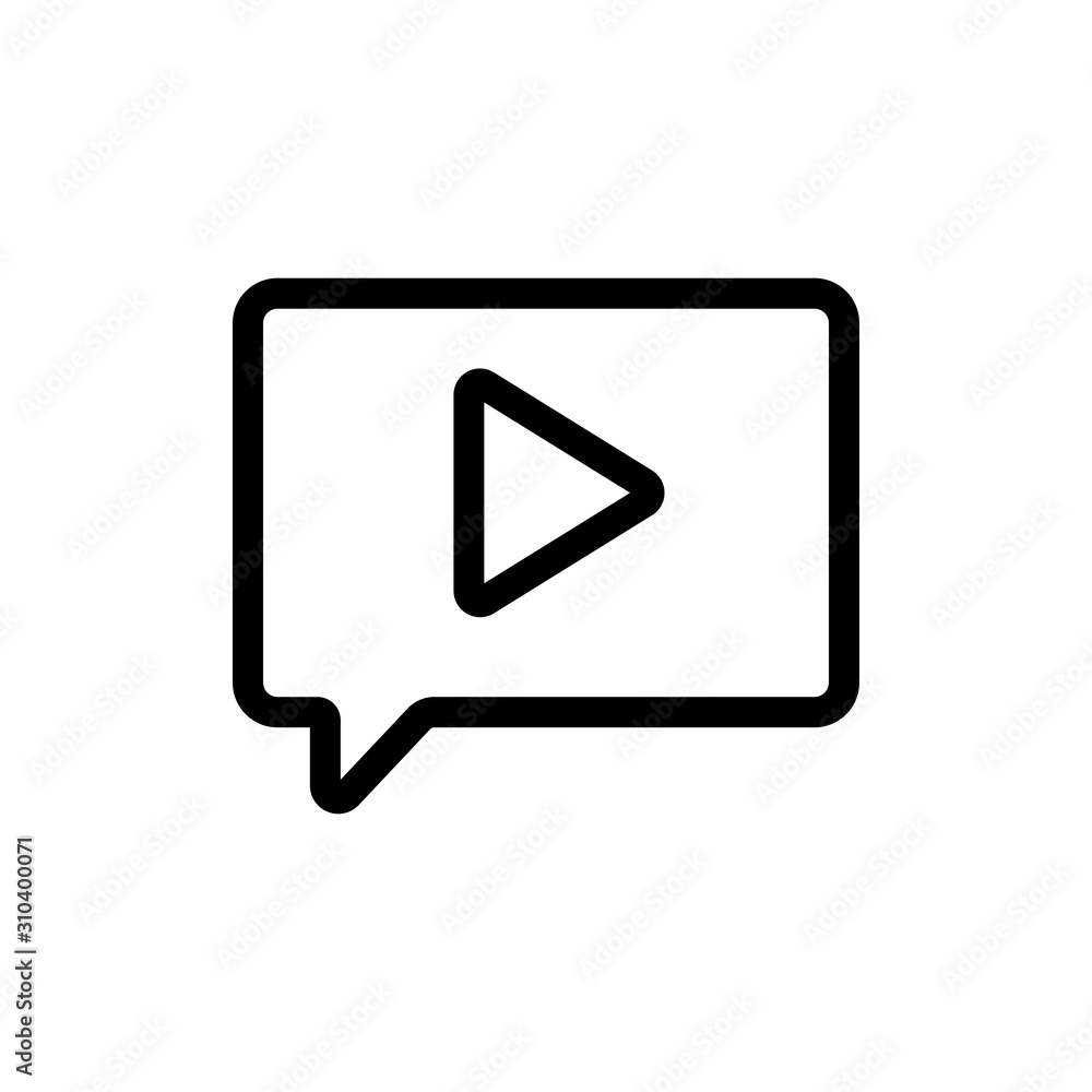 Poster message with the sound of the vector icon. a thin line sign. isolated contour symbol illustration