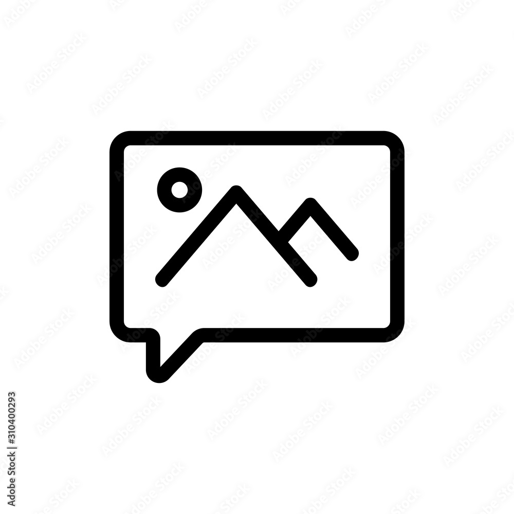 Poster message with the image of the vector icon. a thin line sign. isolated contour symbol illustration