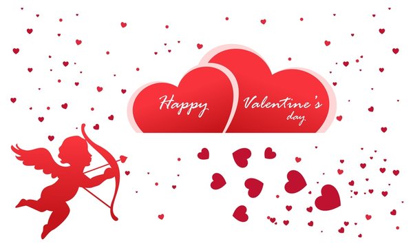 Happy valentines day cupid or angel illustration