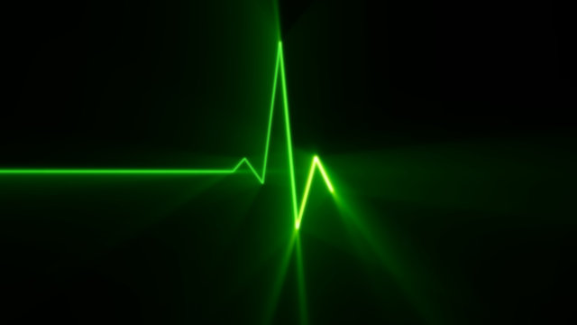 Heartbeat green line EKG monitor