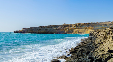 Fototapeta na wymiar rocky beach in gheshm island
