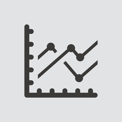 statistics icon isolated of flat style. Vector illustration.