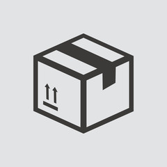 Box icon isolated of flat style. Vector illustration.