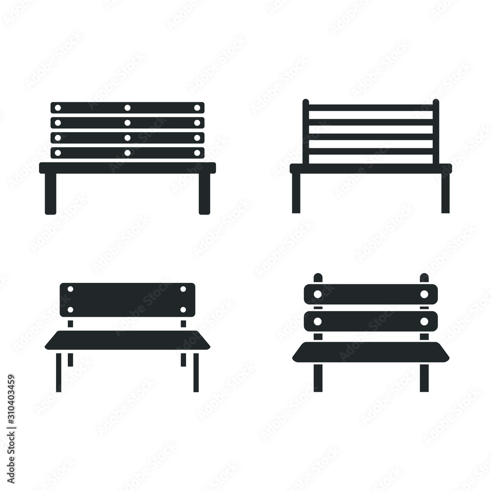 Poster park bench icon template color editable. benches symbol vector sign isolated on white background ill