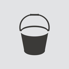 Bucket icon isolated of flat style. Vector illustration.