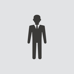 Businessman Icon isolated of flat style. Vector illustration.