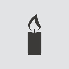 Candle icon isolated of flat style. Vector illustration.