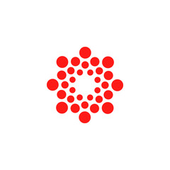 Modern vector logo of the circles. Round logo. Isolated minimalistic sign related to chemistry, physics, biology, medicine, pharmacology, tourism, leisure, sports, relaxation and more. Abstract symbol